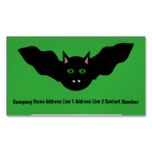 バンパイアキャットフェイスこうもりハロウィンパーソナライズされた マグネット名刺 (正面)