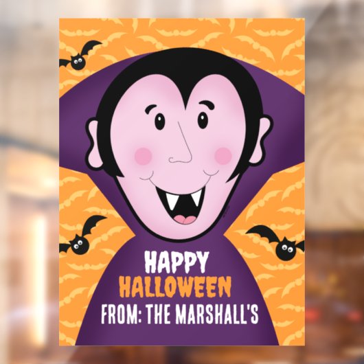 バンパイアドラキュラこうもりキッズキュートハッピーハローウィン ウィンドウサイン (シート2)