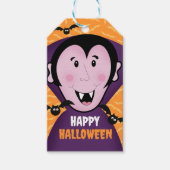 バンパイアドラキュラこうもりキッズキュートハッピーハローウィン ギフトタグ (正面)