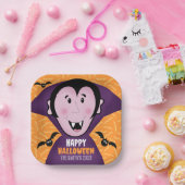 バンパイアドラキュラこうもりキッズキュートハッピーハローウィン ペーパープレート (パーティー)