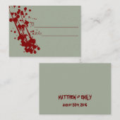 バンパイアハロウィーンフェイク結婚ブラッドプレイスカード プレイスカード (正面/裏面)