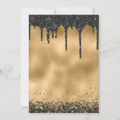 バンパイアブラックグリッターリップアダルトハロウィーン金ゴールド 招待状 (裏面)