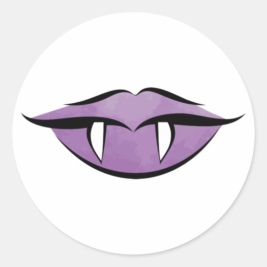 バンパイアリップゴシックハロウィーン誕生日ラウンドステッカー ラウンドシール (正面)