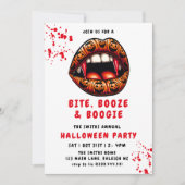 バンパイアレッドティースパンプキンリップハローウィンパーティ 招待状 (正面)