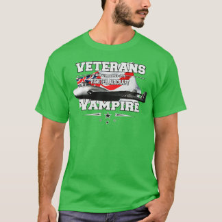 バンパイア英国ジェット戦闘機 Tシャツ