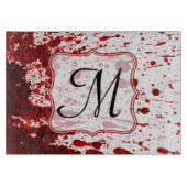 バンパイア血流滴ピンモノグラムガラス切断板 カッティングボード (正面)