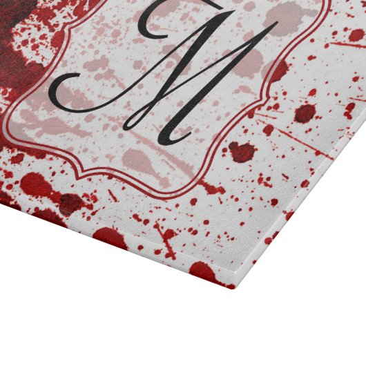バンパイア血流滴ピンモノグラムガラス切断板 カッティングボード (角)