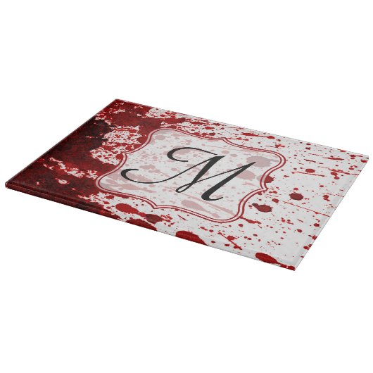 バンパイア血流滴ピンモノグラムガラス切断板 カッティングボード (角)