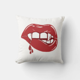 バンパイア赤い唇から血が滴る クッション