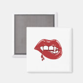 バンパイア赤い唇から血が滴る マグネット (正面/裏面)