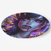 バンパイア金ゴールドの目と歯ハロウィーン ペーパープレート (アングル)