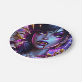 バンパイア金ゴールドの目と歯ハロウィーン ペーパープレート (アングル)