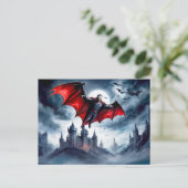 バンパイア飛んでいるオーバーキャ幽霊のよく出るスル ポストカード (スタンド正面)