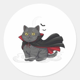 バンパイア – ブリティッシュショートヘア猫ハロウィーン ラウンドシール