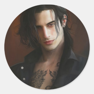 バンパイア・ロック・スター・ステッカー ラウンドシール