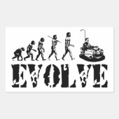 バンパーカーズドジェムおもしろいスポーツ進化アート 長方形シール (正面)