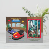 バンパーカーズ誕生日招待状フェアグラウンドフォト 招待状 (スタンド正面)