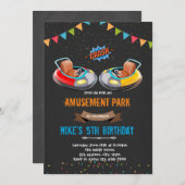 バンパーカーズ遊園地の招待状 サンキューカード (正面/裏面)