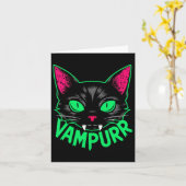 バンパーキャットヴァンパイア子猫ハロウィンキャッツ不気味ペ カード (黄色い花)