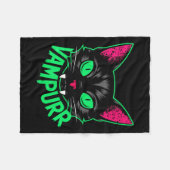 バンパーキャットヴァンパイア子猫ハロウィンキャッツ不気味ペ フリースブランケット (正面(横))