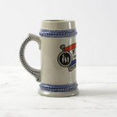 バンパーステッカーとプレーヤーステイン ビールジョッキ (左)