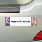 バンパーステッカーに乗った人魚 バンパーステッカー (車上)