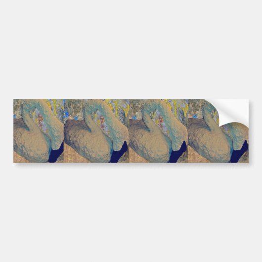 バンパーステッカーのナキハクチョウ バンパーステッカー (正面)