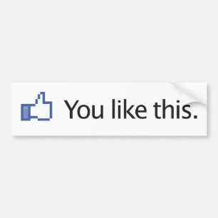 バンパーステッカーの上のこのFacebookの親指を好みます バンパーステッカー