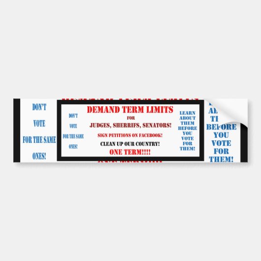 バンパーステッカーの任期制限 バンパーステッカー (正面)