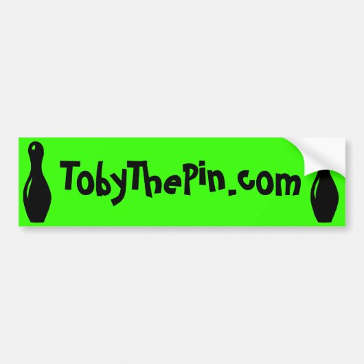 バンパーステッカーのTobyThePin.comの緑 バンパーステッカー (正面)