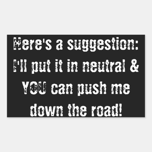 バンパーステッカーは私を尾行しない 長方形シール (正面)