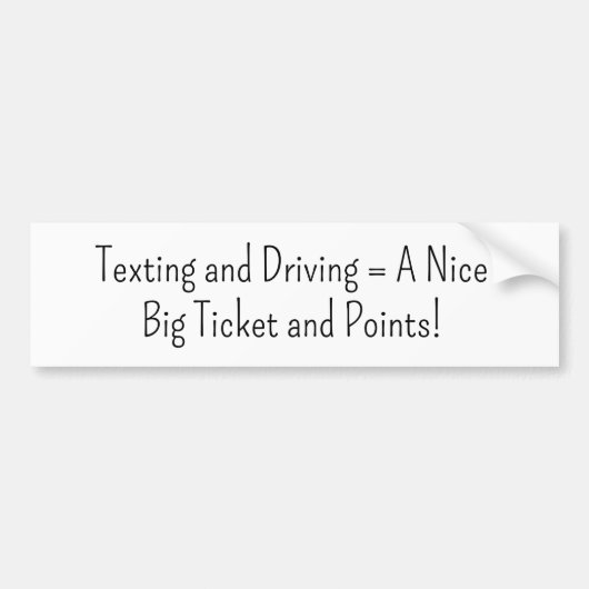 バンパーステッカーメールや文字を打つ及び駆動 バンパーステッカー (正面)