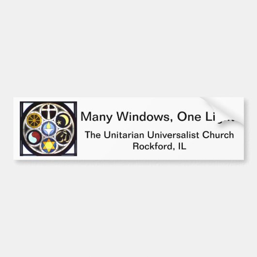 バンパーステッカーユニテリアンのUniversalist教会 バンパーステッカー (正面)