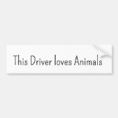バンパーステッカー このドライバーは動物が好き (正面)