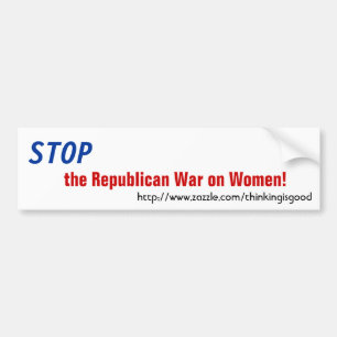 バンパーステッカー-女性の共和党戦争をストップ! バンパーステッカー