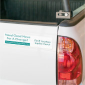 バンパーステッカー-最初南バプティスト教会 バンパーステッカー (トラック上)