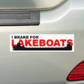 バンパーステッカー: 私はLAKEBOATS (クラシック)のためにブレーキがかかります バンパーステッカー (車上)