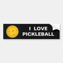 バンパーステッカー: 私はPickleballを愛します