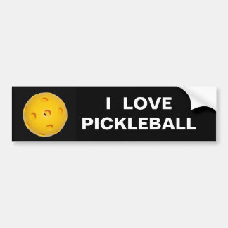 バンパーステッカー: 私はPickleballを愛します バンパーステッカー