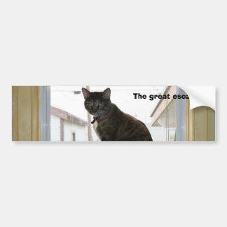バンパーステッカー、茶色のぶち猫 バンパーステッカー