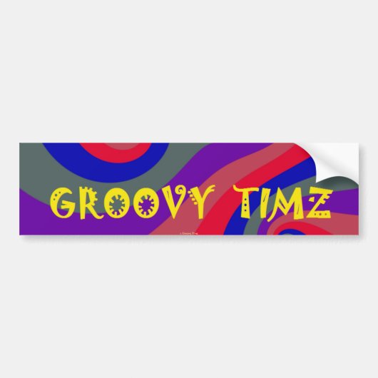 バンパーステッカー – GROOVY TIMES - ROCK N ROLL (正面)