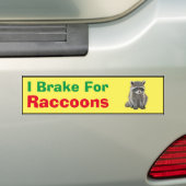 バンパーステッカー – I Brake for Raccoons (車上)