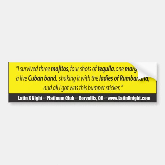 バンパーステッカーlatinx バンパーステッカー (正面)