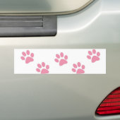 バンパーステッカーPink Paw Prints バンパーステッカー (車上)
