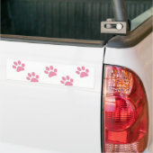 バンパーステッカーPink Paw Prints バンパーステッカー (トラック上)