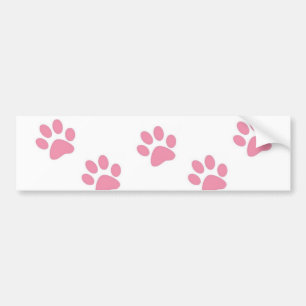 バンパーステッカーPink Paw Prints バンパーステッカー