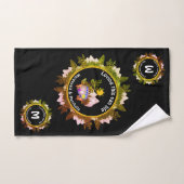 バンパーソナライズされたライフキャンピングモノグラムブラック バスタオルセット (ハンドタオル)