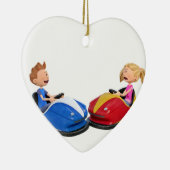 バンパー・カーの漫画の男の子そして女の子 セラミックオーナメント (右)