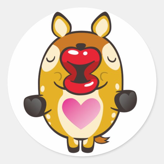 バンビキスをするー ラウンドシール (正面)