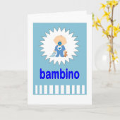 バンビーノ- Italianoの新生児の男の子 カード (黄色い花)